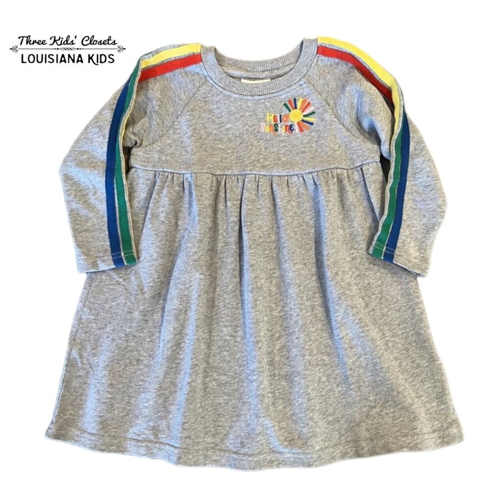 Hanna Andersson Sz 100 (4) Hello Sunshine Rainbow Stripe Dress